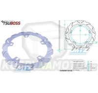 Kotouč brzdový (305/181/5D) - zubatý design WAVE - BMW F750GS+F850GS+R850 + R1100+R1100RT + R1150GS+K1200+R1200+HP2 + R1250GS+R1250R+R1250RS+R1250RT