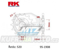 Kolečko řetězové (pastorek) 1908-16zubů RK - KTM 390 Adventure + 390 Duke + 390RC + Husqvarna 401 Svartpilen + 401 Vitpilen