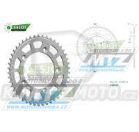 Rozeta řetězová (převodník) Dural 0894-46zubů ESJOT 51-13025-46 - barva stříbrná - KTM 65SX / 02-24 + 60SX / 97-01 + Husqvarna TC65 / 17-24 + Gas-Gas MC65