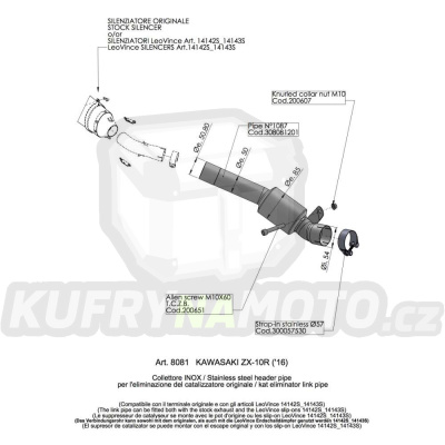 Výfuk Leo Vince Kawasaki ZX-10RR NINJA 1000 2017 - 2018 CAT ELIMINATOR (LINK PIPE)  LVKN376-8081