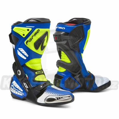 Moto boty FORMA ICE PRO FLOW replica ANDREA LOCATELLI tmavě modro/fluo žluté