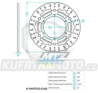 Kotouč brzdový (298/132/6D) - Yamaha WR125X / 09-16+XT660R / 04-16+XT660ZTenere / 08-16