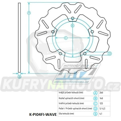 Kotouč brzdový (260/125/5D) - Gilera Nexus125-500  + Piaggio Beverly125-500+Carnaby125-300+X125EVO+X250EVO+X7125-300+X8125-250+X9180-500