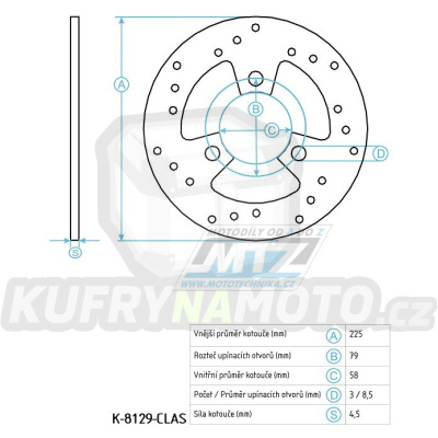 Kotouč brzdový (226/58/3D) - Kymco People50 / 99-11  + People125 / 99-14 + People150 / 99-04