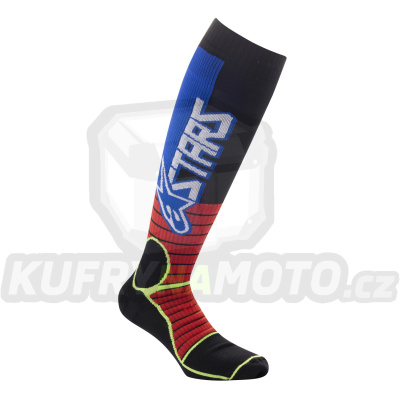 ponožky MX PRO, ALPINESTARS (červená/žlutá fluo/modrá) 2023