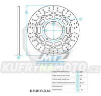 Kotouč brzdový nerezový (320/94/5D) - kulatý design - Honda VFR1200F / 10-17 + VFR1200F DCT / 10-17