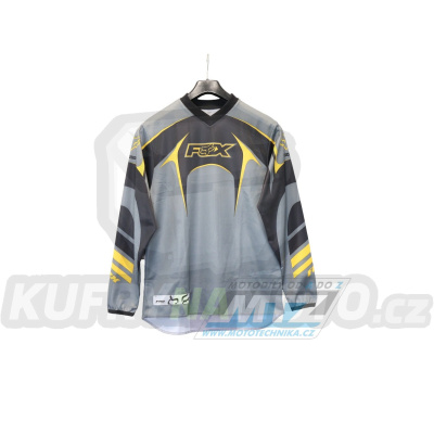 Dres motokros dětský FOX HC JERSEY - žluto-černo-šedý - velikost XL