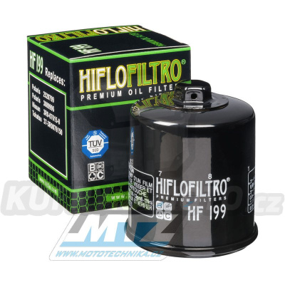 Filtr olejový HF199 (HifloFiltro) - Indian Scout + Nissan NSF15+NSF20+NSF25+NSF30 + Polaris 330 Trail + 400 Hawkeye + 450 Sportsman + 500 Sportsman + 850 Scrambler +  850 Sportsman XP + 1000 Sportsman XP + Tohatsu MFS15+MFS20+MFS25+MFS30