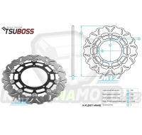 Kotouč brzdový plovovoucí nerezový (320/132/5D) zubatý desing - Yamaha YZF R1 + FZ1N+FZ1S Fazer+MT10 + XVS1300 + XV1700 V-max