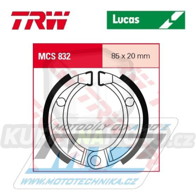 Brzdové obložení (brzdové pakny) TRW Lucas MCS832 - Bombardier DS50 + Quest 50 + DS90 + Quest 90 + Derbi DFW 50 + Kawasaki KFX50KSF + KFX90KSF + Laverda Quasar 50 + Quasar 100 + Polaris Outlaw 50 + Predator 50 + Scrambler 50 + Outlaw 90 + Predator 90