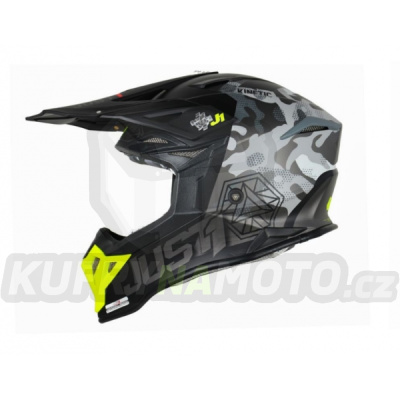 Moto přilba JUST1 J39 KINETIC matná camo fluo žluto/červeno/černá