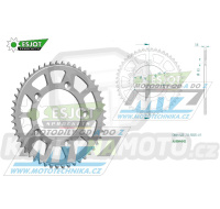 Rozeta řetězová (převodník) Dural 0894-49zubů ESJOT 51-13025-49 - barva stříbrná - KTM 65SX / 02-24 + 60SX / 97-01 + Husqvarna TC65 / 17-24 + Gas-Gas MC65