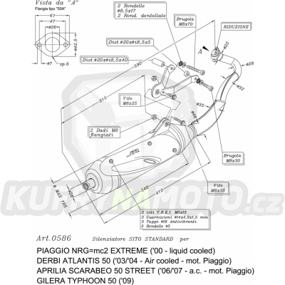 Výfuk Leo Vince Piaggio NRG=mc2 EXTREME liquid cooled 2000 > SITO LVKN760-0586