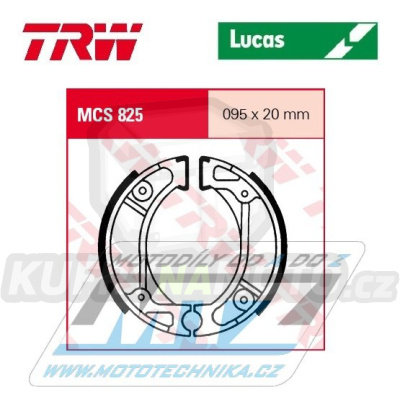 Brzdové obložení (brzdové pakny) TRW Lucas MCS825 - Honda NPS50 Zoomer + NS50 M + NVS50 Today + PK50 DX Wallaroo + QR50D L + QR50M Y + SA50 Vision + SK50 Dio + CR80R + CRF110 + CRF125 + Kymco CX50 Curio + CX50 Super + DJ50 2T + DJ50 Refined ...