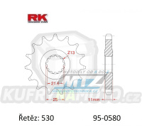 Kolečko řetězové (pastorek) 0580-16zubů RK - Yamaha FZ6+FZ6 Fazer + YZF750R+YZF-R6+YZF-R7+YZF1000R Thunder Ace+FZR1000R Exup + GTS1000 + FZ700+FZ750+FZX700+FZX750+FZR750