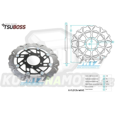 Kotouč brzdový (310/78/5D) - zubatý design - Triumph Bonneville865 + Bonneville865 SE + Speedmaster865