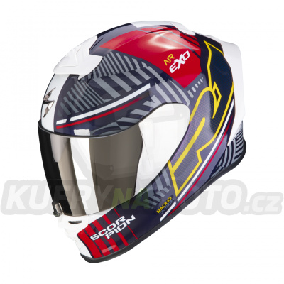 Moto přilba SCORPION EXO-R1 EVO AIR VICTORY červeno/modro/žlutá