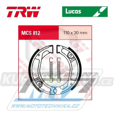 Brzdové obložení (brzdové pakny) TRW Lucas MCS812 - Honda NX250 + XL250R + XL250S + XR250R + XL350R