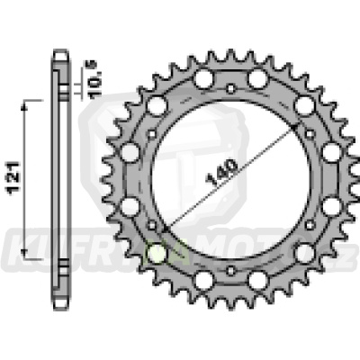 PBR řetězová rozeta 4435 40 C45 CAGIVA RAPTOR 1000 00-06 (řetěz. 530) - akce