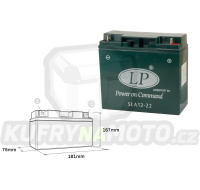 LANDPORT baterie SLA12-22 12V/22AH SEALED BMW (+4AH) 180X75X165 bezúdržbový (naplněný)