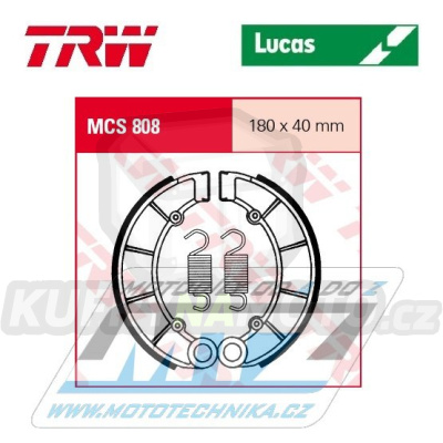 Brzdové obložení (brzdové pakny) TRW Lucas MCS808 - Honda CB650 + CB650C Custom + CB650SC Custom + CB750C Custom + CB750K + CB750K Four