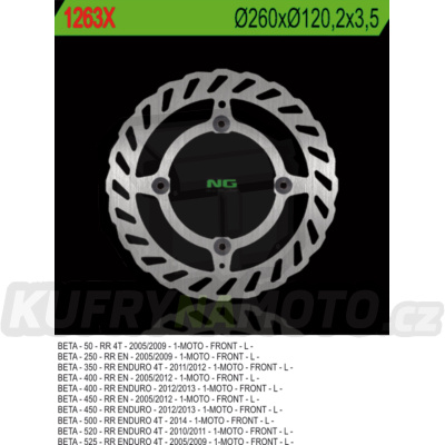 Brzdový kotouč moto NG 1263X