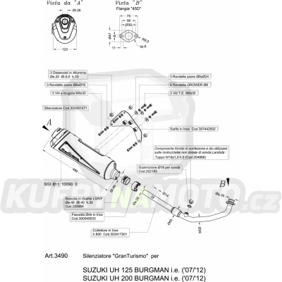 Výfuk Leo Vince Suzuki UH 200 BURGMAN 2007 - 2013 GRANTURISMO LVKN887-3490