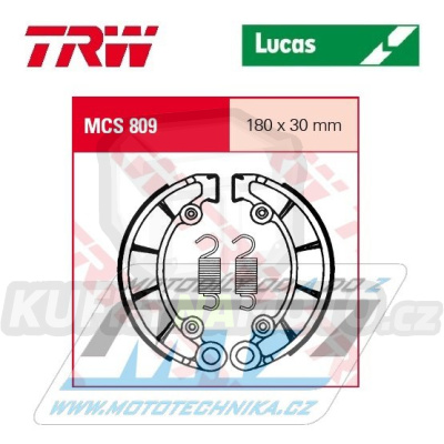 Brzdové obložení (brzdové pakny) TRW Lucas MCS809 - Honda CB450S + CB500K Four + CB500T Twin + CB550F Supersport + CB550K Four