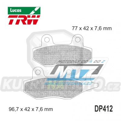 Destičky brzdové DP412-LUSRM TRW Lucas MCB615SRM - směs Sinter Scooter