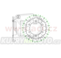 ocelová-nerezová rozeta pro sekundární řetězy typu 520, SUNSTAR (45 zubů)