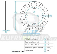 Kotouč brzdový (240/118/4D) - Honda CRF230F+CRF230L + MTX+CR+XLR + XR250+XR300+XR400 + XL600R+XR600R