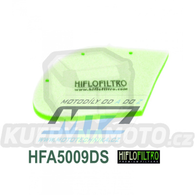 Filtr vzduchový HFA5009DS (HifloFiltro) - Kymco 50 Agility RS Naked + 50 Bet&amp;Win + 50 Dink + 50 Gran Dink + 50 G-Dink + 50 Super 9 + 50 Top Boy + 50 Vitality + 50 Yup + 100 Top Boy