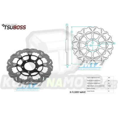 Kotouč brzdový plovovoucí (305/72/6D) zubatý desing - Ducati Hypermotard 796 / 10-13 + Hypermotard / 07-12