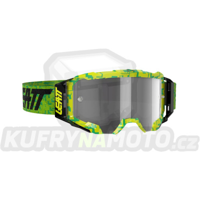 LEATT  brýle VELOCITY 5.5 GOGGLE NEON LIME LIGHT GREY barva FLUO  žlutá/zelená