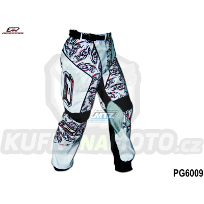Kalhoty motokros dětské PROGRIP 6009 - bílo-černé - velikost 22