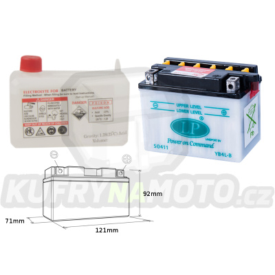 LANDPORT baterie YB4L-B 12V 4AH 121X71X93 (GB4LB) (s elektrolytem)