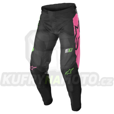 kalhoty RACER COMPASS, ALPINESTARS (černá/zelená neon/růžová fluo)
