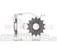 řetězové kolečko pro sekundární řetězy typu 520, SUNSTAR (13 zubů)