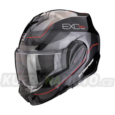 Moto přilba SCORPION EXO-TECH EVO PRO COMMUTA černo/stříbrno/červená