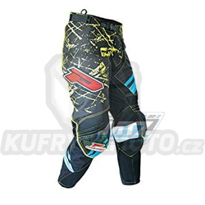 Kalhoty motokros PROGRIP 6010 - černo-žluto-modré - velikost 38