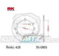 Rozeta ocelová (převodník) 0805-48zubů RK - Suzuki DR125 SM / 08-13 + TSX125 LC (TS125X) / 84-91 + TSR125 (TS125RK) / 89 + TSR125 (TS125R) / 90-96 + RM100 / 79-82