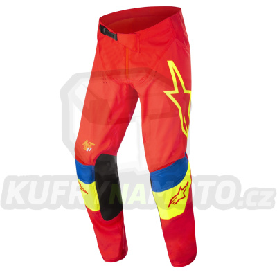 kalhoty TECHSTAR QUADRO, ALPINESTARS (červená/žlutá fluo/modrá)