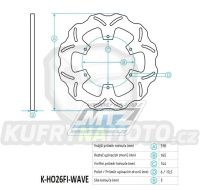 Kotouč brzdový (318/144/6D) - Honda VF250 Twin Magna / 97+NT650 Hawk / 88-90 + NTV650 Revere / 89-98+VF750C Magna / 94-03 + VT750 Shadow / 94-07+ST1100 / 96-01+VT1100 Shadow / 92-98