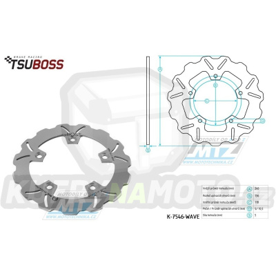 Kotouč brzdový (240/115/5D) zubatý desing - BMW G310GS / 17-21 + G310R / 16-21 + Honda CTX700+Integra700+NC750+NM4 750Vultus