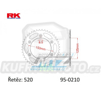 Rozeta ocelová (převodník) 0210-51zubů RK - Honda CR125+CR250+CR500 + CRF250R+CRF250X+CRF450R+CRF450X+CRF450RX+CRF450L + CRM250+CRF150F + CRF230F / 03-19 + XR250S+XL250S+XL250 + XR250R+XR400R / 96-04 + XR650R / 00-07