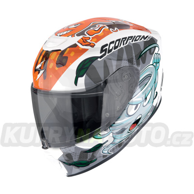 Dětská moto přilba SCORPION EXO-JNR AIR The4elements bílo/modro/oranžová