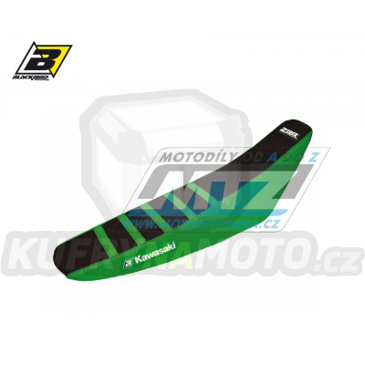 Potah sedla Kawasaki KX85 / 01-13 - barva černo-zelená - typ potahu ZEBRA