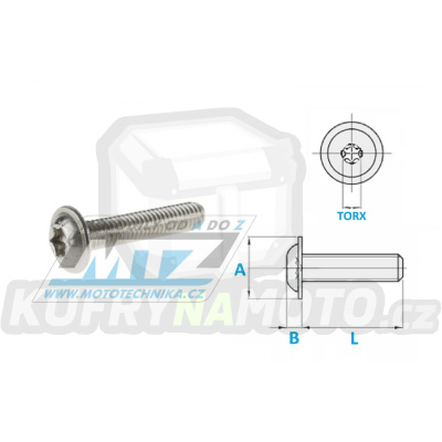 Šroub NEREZ s integrovanou podložkou TORX - Stainless Torx Bolt - D58-35-825 - M6x25mm