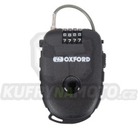 svinovací lankový zámek RETRACTABLE COMBINATION LOCK, OXFORD (délka 0,75 m, tl. 2,4 mm, černý)