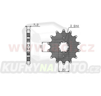 řetězové kolečko pro sekundární řetězy typu 428, SUNSTAR (16 zubů)